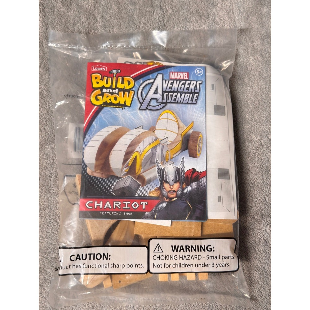 Lowe's Build and Grow‎ Marvel Avengers Thor Chariot Wooden Craft Kit New 2015